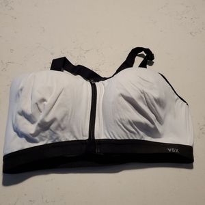 Victorias Secret VSX White With Black Trim Sports Bra Size 38DD